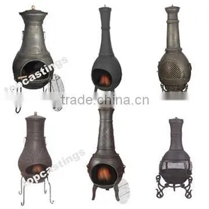 Cast Iron Wood Burning Chiminea,outdoor Fireplace, Patio Heater thumbnail-1