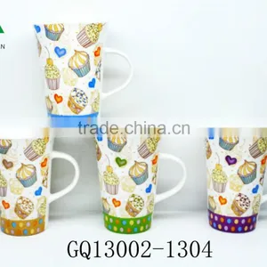Cheap Sale Fine Bone China Tea Cups With Decals V-shape and Hand Bulk Packing thumbnail-2