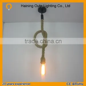 Manufacturer's Retro Pendant Lamp Round Pendant Light Hemp Rope Pendant Light Retro Light Bulb thumbnail-4