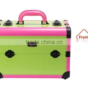 Wholesale Portable Professional Rolling Beauty Box Empty Makeup Vanity Case With Mirror thumbnail-2