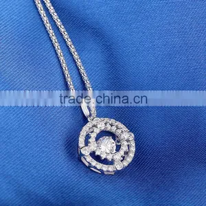 Flsah Christmas Gift Bling Summner Dancing Stone Pendant Necklace Jewelry SPG924W thumbnail-5