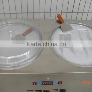 Double Flat Round Pans Fry Roll Ice Cream Machine High Production thumbnail-5