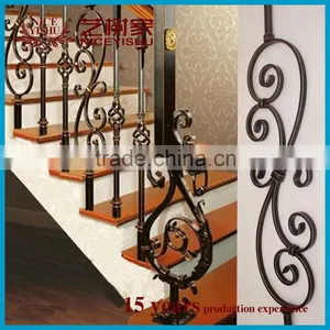 Wrought Iron Handrails Panel Decoration / Ornamental Iron Works Stair Ralings thumbnail-5