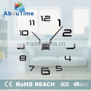 DIY 3D Large Silver or Black Color Luxury Home Decor Mirror Wall Clock thumbnail-2