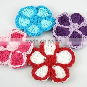 Mixed Handmade Crochet Flower Appliques Sewing Bow For Garment/kids Footwear/clothing thumbnail-1