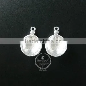14mm Setting Size Vintage Alloy Silver Plated Round Bezel DIY Pendant Charm Bezels Tray 1411125 thumbnail-1