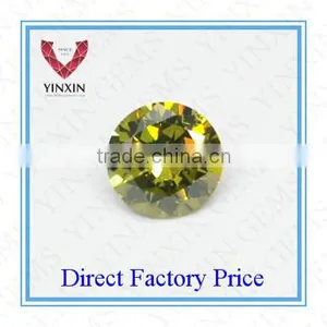 Brilliant Olive Green Cubic Zirconia Round 6.00mm CZ thumbnail-1