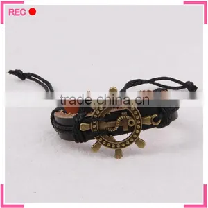 Bulk Custom Bracelet With Metal Decoration, Adjustable Black Bracelets thumbnail-1