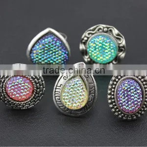 Wholesale Candy Color Alloy Resin Opening Rings thumbnail-1