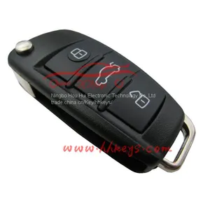 Audi 3 Button (Trunk Button)modified Remote Flip Key Case Shell thumbnail-2