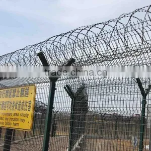 PVC Coated Anti-climbing Y Type Airport Razor Barbed Wire & Fence Panel thumbnail-2