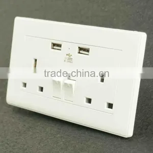 Latest Style Electric Usb Power Wall Switched Socket thumbnail-5