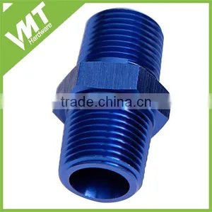 NPT Male Fitting Coupler Straight Male 3/8" NPT to Male 3/8" NPT Blue thumbnail-1
