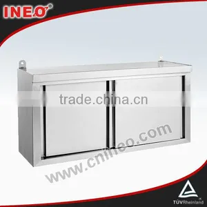 Commercial Restaurant Stainless Steel Kitchen Wall Cabinet With Sliding Doors & Splashback thumbnail-1