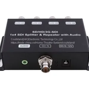 Coutstand SD/HD/3G-SDI 1 to 4 Distribution Amplifier & Repeater 4-ports SDI Splitter /Repeater With Audio Extraction thumbnail-1