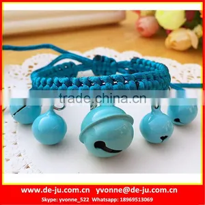 Blue String Cute Weave Dog Collar With Bell thumbnail-1