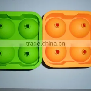 New Round Ice Balls Maker Silicone Tray Four Large Sphere Molds thumbnail-5
