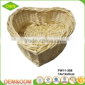Handwoven Eco-friendly Heart Shape Wicker Gift Basket thumbnail-1