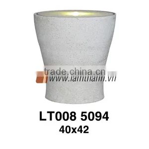 Vietnam Stone White Terrazzo Cylinder Vase Fountain thumbnail-1