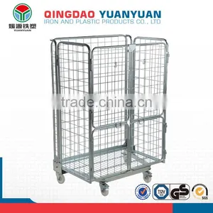 Storage Logistics Trolley Roll Container Pallet 4-Sided Nestable Roll Pallet Metal Storage Cage With Wheels thumbnail-1