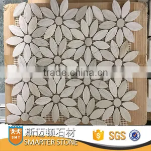 White Wooden Stone Tile Marble Floor Flowers for Hotel in 2017 thumbnail-1