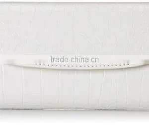 Womens Envelope Evening Patent Croc Skin Embossed Party Clutch thumbnail-2