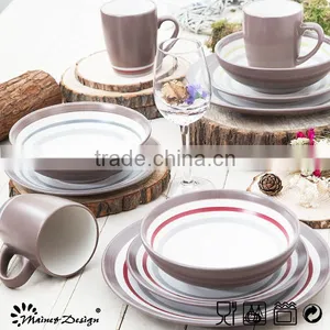High Quality 16pcs Stoneware Ceramic Dinnerware Set thumbnail-5