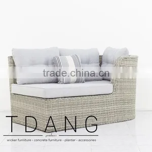 Dreux Left Hand Wicker Bench - Outdoor Patio Furniture - Vietnam Wicker Furniture thumbnail-2