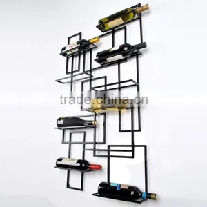 2016 Fasion Wall Mount Bottle Rack 10 Bottles Metal Wine Holder thumbnail-1