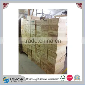 6 Bottles Pine Wood Wine Box Wooden Wine Bottle Gift Box Trunk Crate and Case thumbnail-1