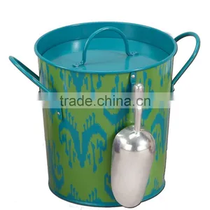 Galvanized Steel Ice Bucket With Scoop and Inner thumbnail-2