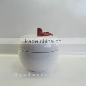 Nice Ceramic Jars White Apple Shape Candy Jar thumbnail-3
