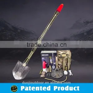 Heavy Duty Multi-function Compact Tactical Security Gear With Shovel Hoe Hammer Knife Flashlight Fire Starter thumbnail-1