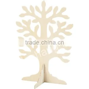 Stand Up 3D Plain Wooden Tree to Decorate DIY Wood Ornament Standing Xmas Family Tree Craft thumbnail-1