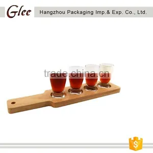 Custom Pine Wholesale Drinking Paddle Wood Wine Tray thumbnail-1