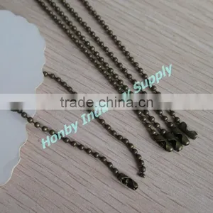 15cm Well Cut Antique Brass Color 2.4mm Tag Ball Chain thumbnail-3