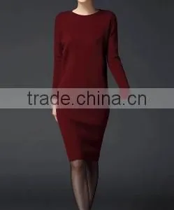 2016 Women Autumn Midi Long Sweater Knitted Wear Wrap Long Sleeve Slim Thin Pullover Skirts thumbnail-2