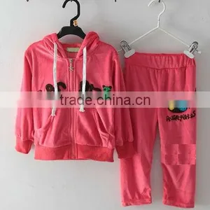 Custom Made Casual Knit Girls Sweat Suit Made in China thumbnail-1