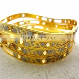 Stylish Micro Gold Plated Bangles With Moving Stones thumbnail-1