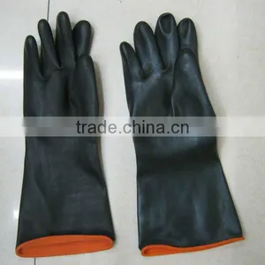 OEM Chemical Black Rubber Glove for Chemical Factory Anti-oil thumbnail-1
