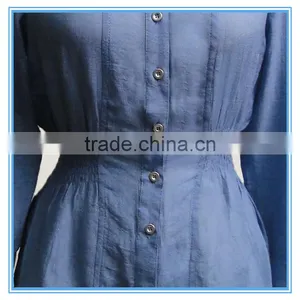 Fashion Women New Models Blouses Slim Waist Lapel Neck Demin Shirt thumbnail-3