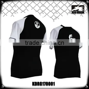 White Custom Lycra Rash Guards for Running With Private Label Logo Print thumbnail-1