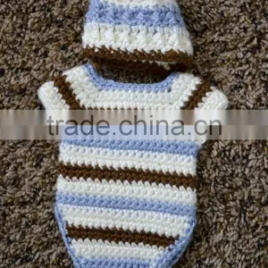 Strip Boutique Furniture Baby Romper With Hat Crochet Clothes Newborn thumbnail-1