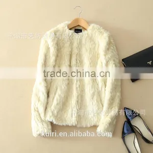 Hot Sale Ladies' Fashion 100% Real Natural REX Rabbit Fur Coat Women's Winter Rex Fur Coat Outerwear Coats Plus Size thumbnail-5