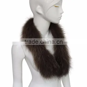 Myfur Factory Wholesale Detachable Fur Collars / Real Raccoon Fur Trim for Hood thumbnail-4
