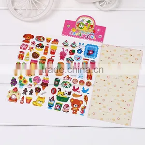 Children Puffy Sticker ,multicolor Decoration PVC Stikcer Bubble DIY Sticker Carton Pop-up Sticker Crystal Sticker thumbnail-3