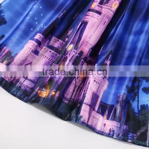 Walson Walson Instyles High Waist Tutu Skirts Women Vintage Fairy Tales Landscape Printed Ball Gown Midi Skirt thumbnail-2