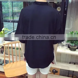 7 Minutes of Sleeve Cotton T-shirt Men Loose Shirt is Pure Color thumbnail-2