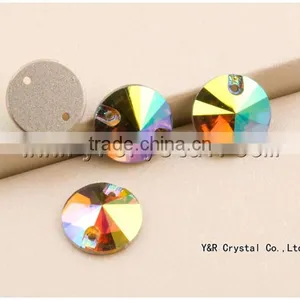 Rivoli 18 mm Flat Back Sew on Stones Beads for Wedding Dress thumbnail-1