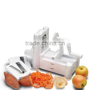 3 In 1 Fruit Peeler Spiral Vegetable Slicer Cutter Shred Kitchen Tools Easy To Clean Mandoline Chopper SpiralizerKnife KC1466 thumbnail-5